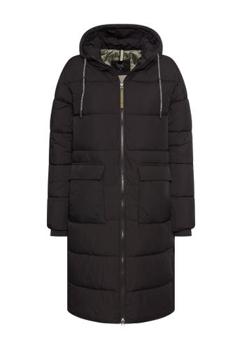 Steppmantel mit Kapuze 42 Regular Fit - Black