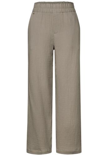 Wide Leg Musselin Hose 34/30 - Cool Ivory