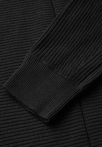 Strukturmix Dolman Pullover L - Black