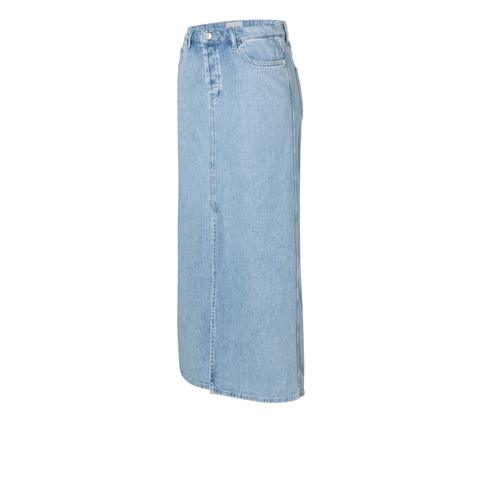 MAC JEANS - MAXI SKIRT, Fluent comfort denim L/OL - Blau