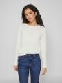 VIDALO O-NECK L/S KNIT TOP- NOOS XS Normal geschnitten - White Alyssum