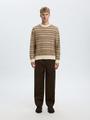 SLHREVY LS KNIT RELAXED JAC CREW NECK S Locker geschnitten - Egret