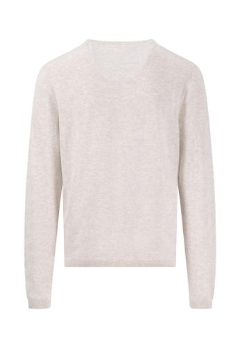 O-Neck, small structure M Casual Fit - New Offwhite