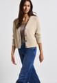 Glitzernde Strick-Look Jacke Beige 40
