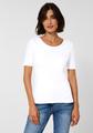 Basic T-Shirt mit Rundhals in Unifarbe XXL - White