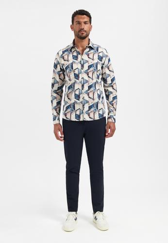 Shirt Stretch Allover Printed L Regular Fit - Night