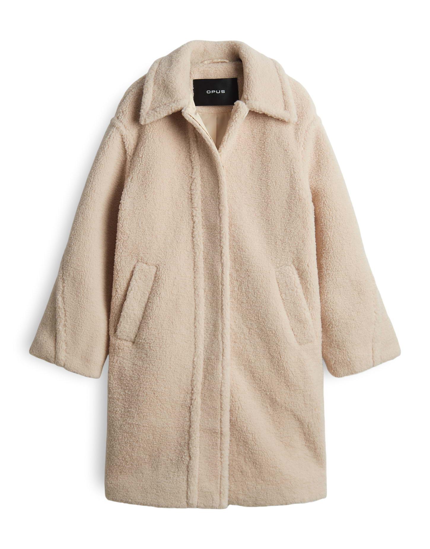 Teddy-Mantel "Heddy" - Beige / 38
