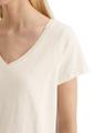 V-Neck-T-Shirt regular Weiß XS