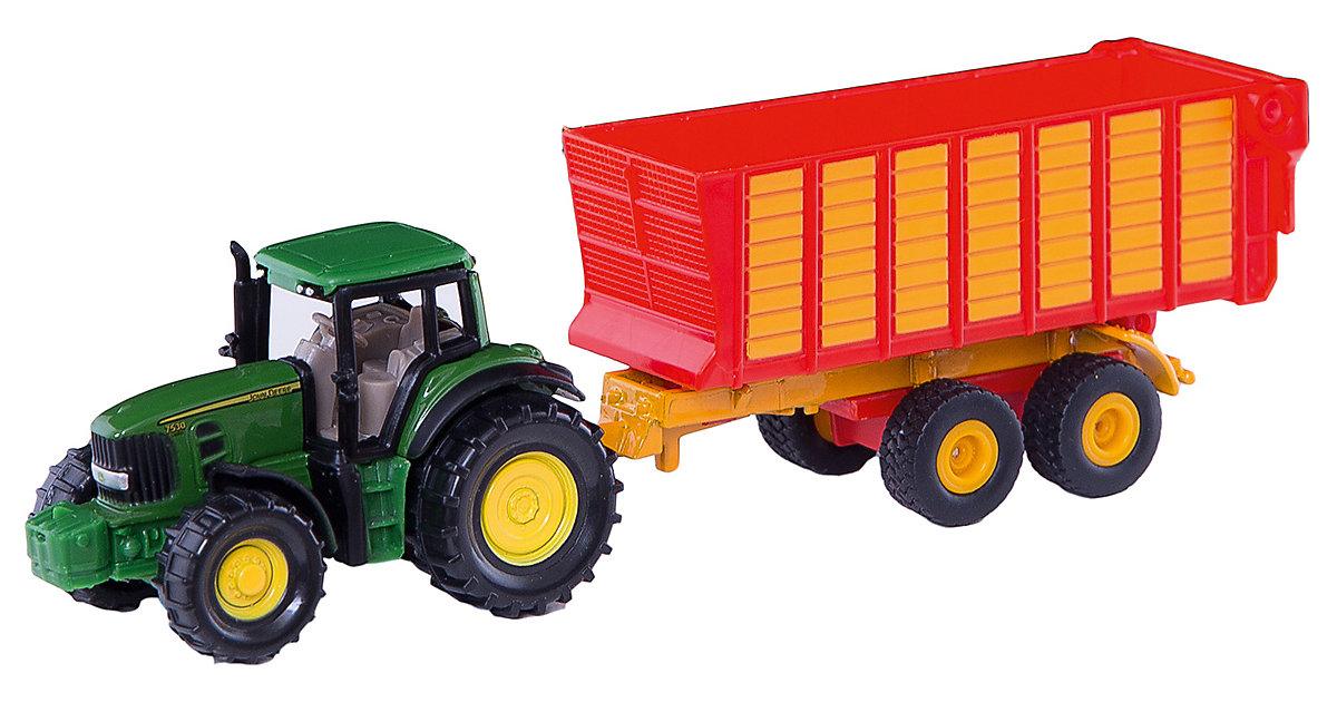 SIKU 1650 John Deere mit Silagewagen