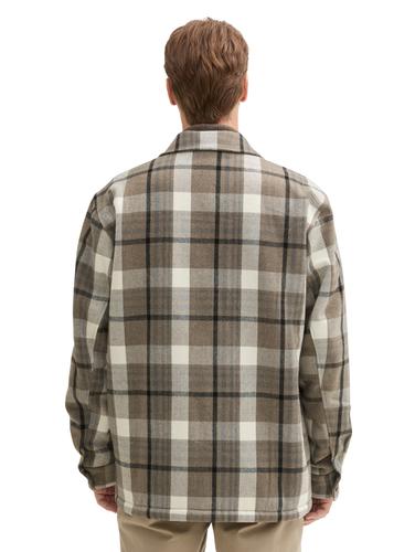 Flanell Karo-Jacke mit Brusttaschen XXL Regular Fit - Grey Beige Melange Big Check