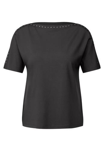 T-Shirt mit Nieten 36 - Granite Grey