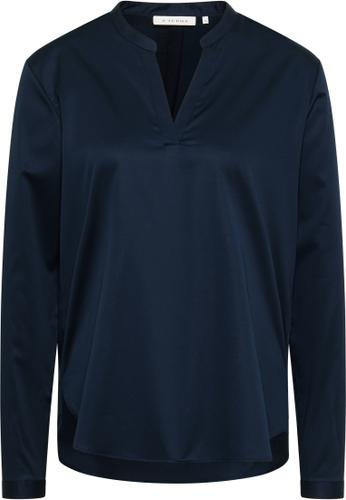 Satin Shirt Bluse Satingewebe Langarm 36/Langarm LOOSE FIT - Dunkelblau