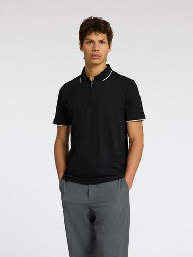 SLHFAVE SPORT ZIP SS POLO NOOS Schwarz S