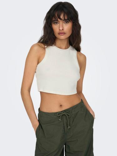 ONLVILMA S/L CROPPED TANK TOP JRS NOOS S Slim Fit - Cloud Dancer