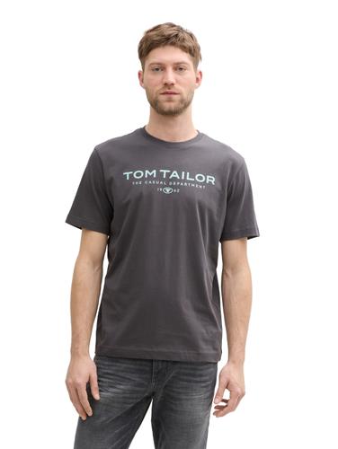 T-Shirt aus Baumwolle mit Logo-Print XXL Regular Fit - Tarmac Grey