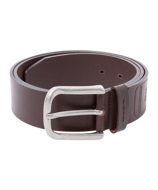 Style Herrengürtel 90 Echtledergürtel mit 5-Fach Lochung, Herrengürtel, Leicht gerundete Metallschließe - Dark Brown