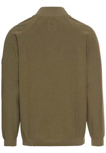 Strickjacke aus atmungsaktivem Polyester L Relaxed Fit - Dusty Khaki