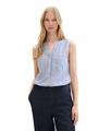 Gestreifte ärmellose Bluse 36 Regular Fit - Royal Blue White Stripe
