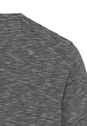 Kurzarm Henley aus reiner Baumwolle Blau L