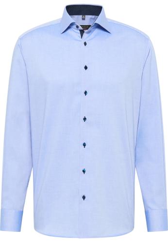 Hemd Pinpoint Langarm 39/Langarm - 68cm MODERN FIT - Blau