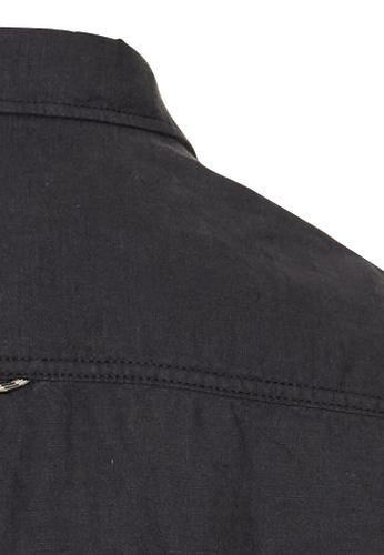 Kurzarmhemd aus einem Baumwoll-Leinenmix Blau XL