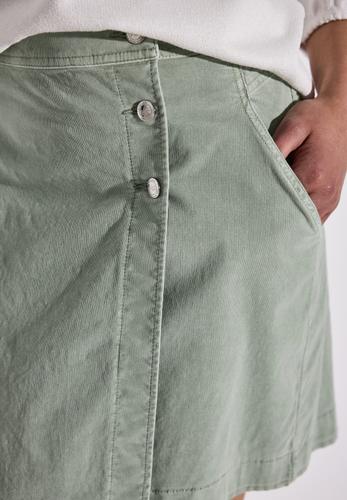Cordrock im Wickel-Look 36 - Dusty Milky Green