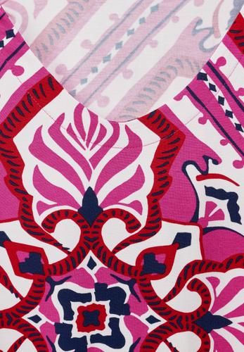 Jersey Top mit Print Rosa 40
