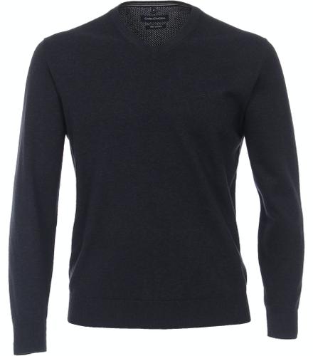 Pullover mit V-Ausschnitt uni 004430 XL - Blau