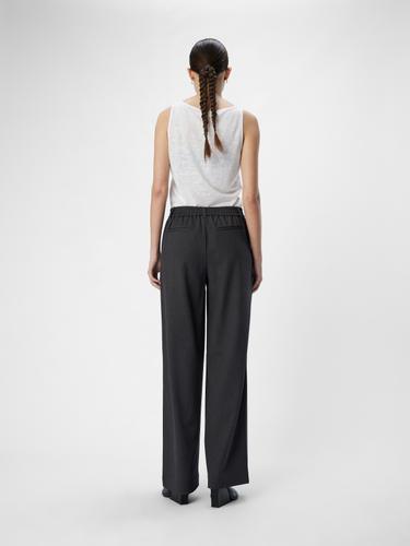 OBJLISA WIDE PANT NOOS 42 Weiter Beinschnitt - Medium Grey Melange
