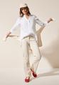 Leinen-Longbluse M - White