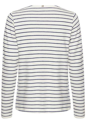 Gestreiftes Langarmshirt aus reiner Baumwolle S Regular Fit - Indigo Blue Stripes