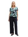 Crinkle T-Shirt mit Muster XXL Regular Fit - Green Dots And Shapes Design