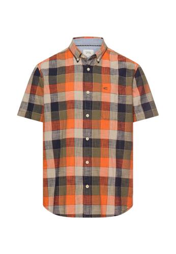 Karohemd aus reiner Baumwolle XL Regular Fit - Burned Orange