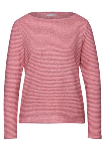 Strick-Look Strukturshirt Rosa 42