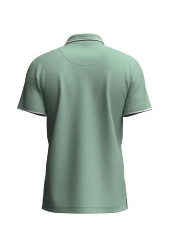 Polo, contrast tipping M Casual Fit - Minty Green