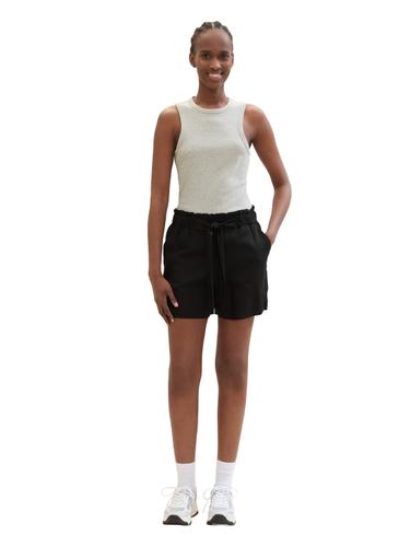 Paperbag-Shorts mit TENCEL™ Lyocell XS Relaxed Fit - Deep Black