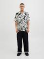 JJJEFF MONOCHROME RESORT SHIRT SS S Locker geschnitten - Black