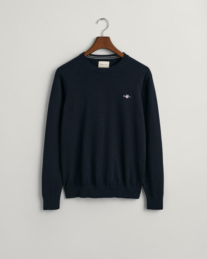 Classic Rundhalspullover aus Baumwolle Blau XXL