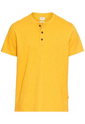 Kurzarm Henley aus Organic Cotton Gelb XXL