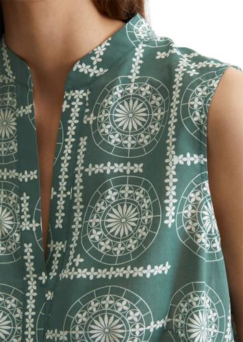 Ärmellose Print-Bluse flared 34 Regular Fit - Multi/ Pure Teal