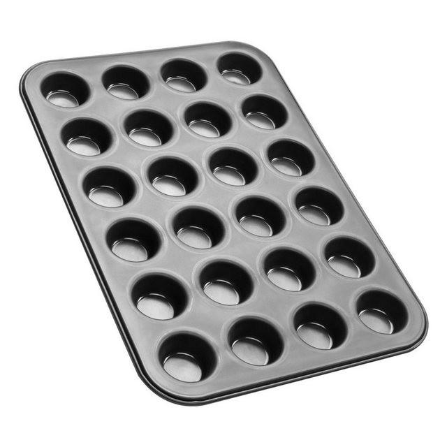 Zenker Muffinplatten »Black Metallic 24er Mini-Muffin-Backblech«, Edelstahl