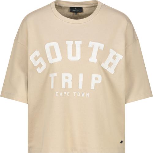 Sweatshirt mit aufgenähtem Schriftzug 42 - Sand