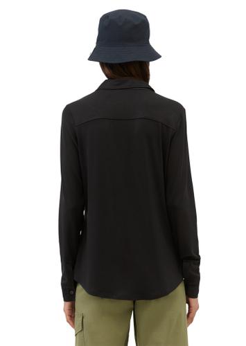 Jersey-Bluse regular Schwarz L