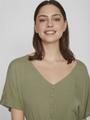 VIMOASHLY BUTTON S/S DRESS 40 Locker geschnitten - Oil Green