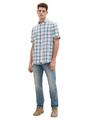 Kurzarmhemd mit Karomuster XL Regular Fit - Light Blue Multicolor Check