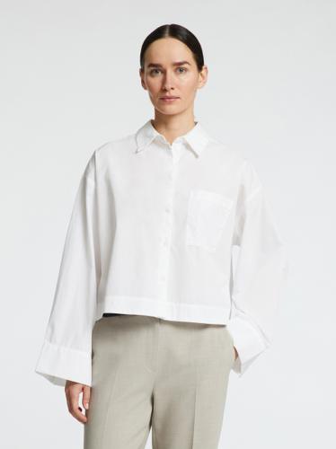 SLFASTHA LS CROPPED BOXY SHIRT NOOS 38 Verkürzt - Bright White