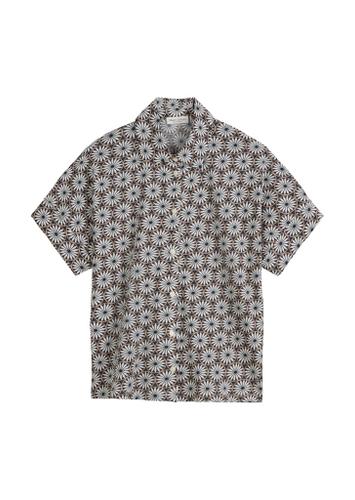 Print-Bluse regular M Regular Fit - Multi/muted Blue
