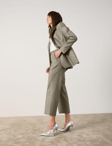 Eleganter Blazer mit Nadelstreifen 36 Tailliert - New Sage Gemustert