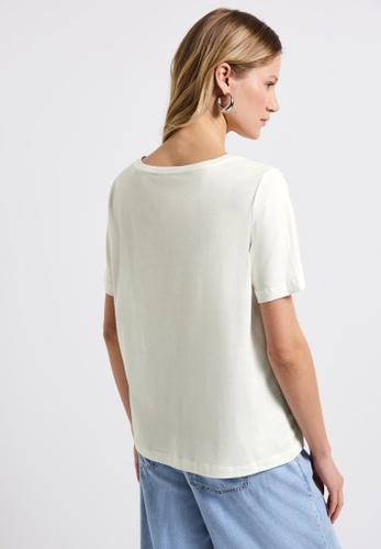 T-Shirt mit Frontprint Weiß 36