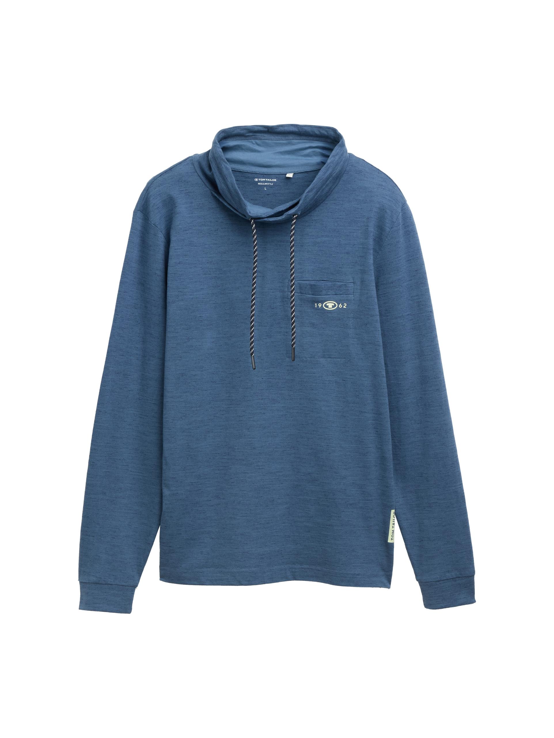 Snood Langarmshirt mit Brusttasche XL Regular Fit - Mystical Blue Navy Injected